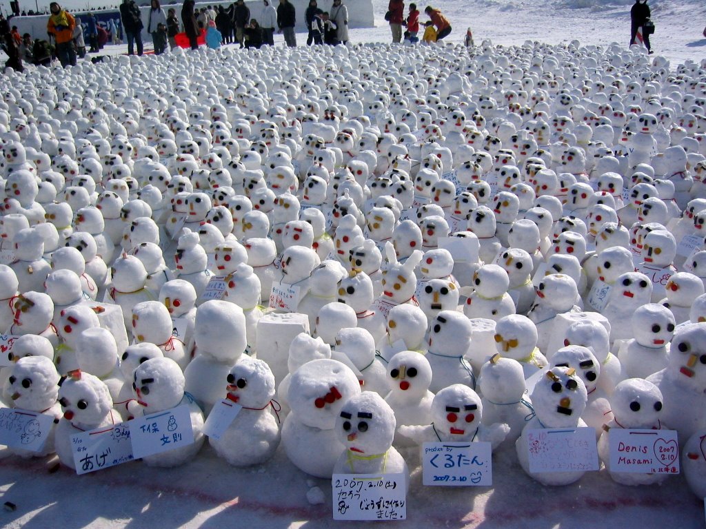 A winter Wonderland of hundreds of snowmen