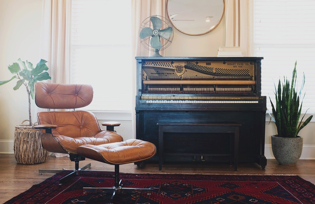 living room piano upright